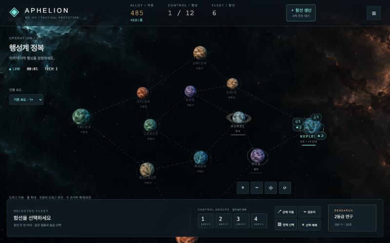 APHELION 4세력 경기 화면